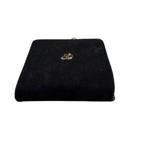 Unbranded Vintage Black Velvet Compact Coin Purse